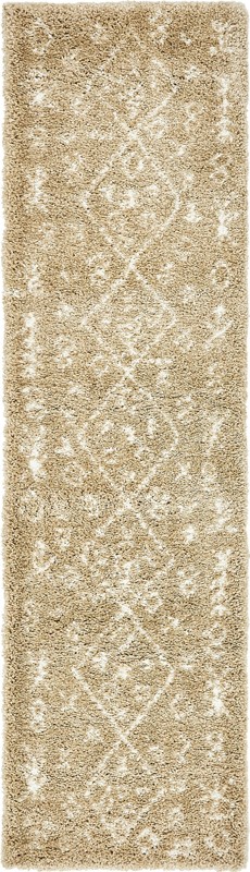 Jameson · Tribal diamond Shag Rug, taupe and ivory