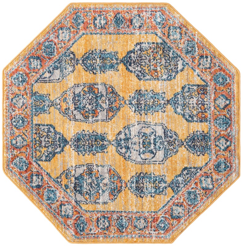 4' x 4' Pullman · Border rug, yellow