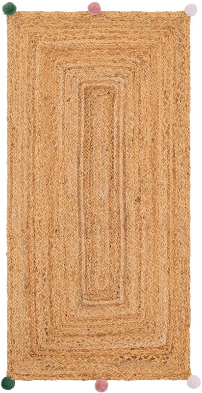 2' x 4' 1 Godwin · Border Wool Braided Jute Rug, multi