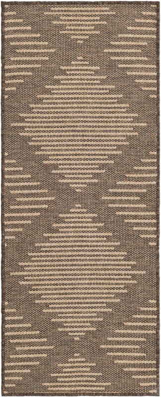 2' x 5' 3 Alger · Geometric diamond rug, brown and natural