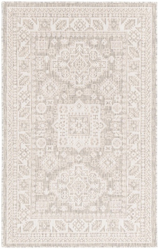 3' x 5' 3 Bellamy · Border Outdoor Rug, light gray