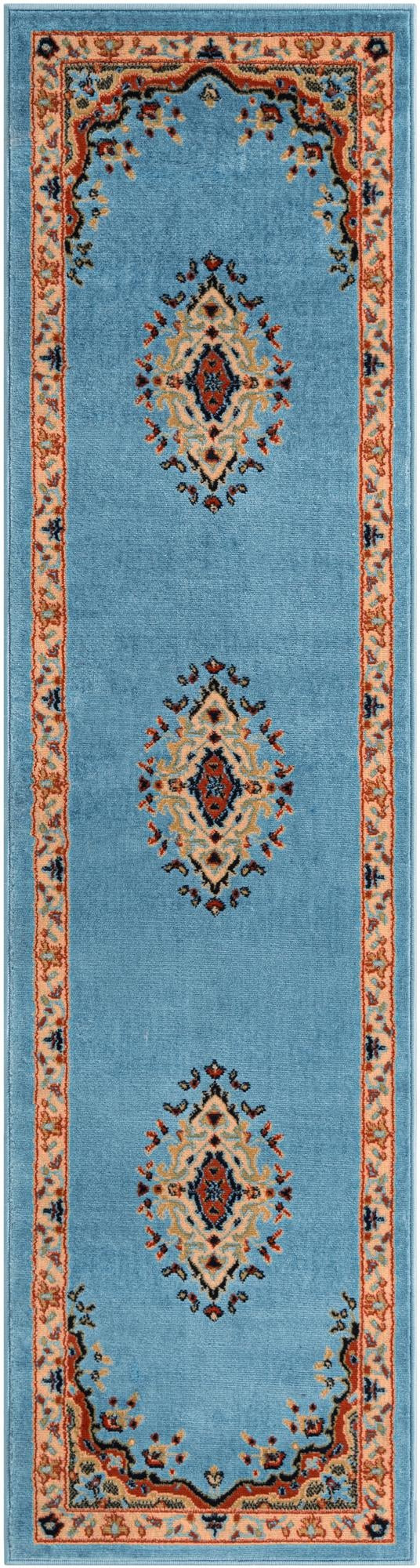 2' x 8' 2 Bingham · Border rug, blue