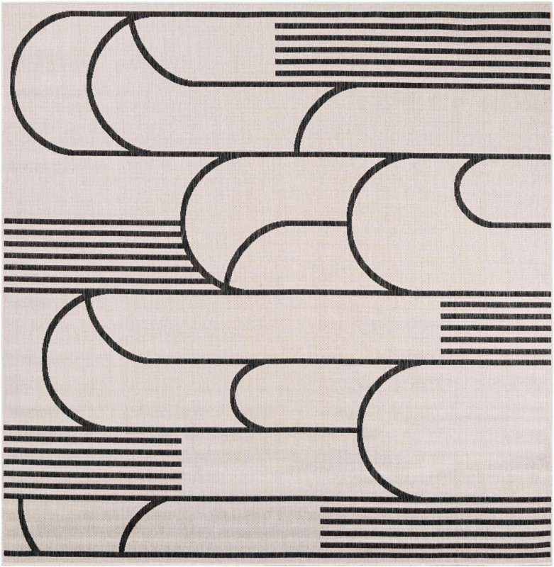 Prudence · Geometric Outdoor Rug, black and white
