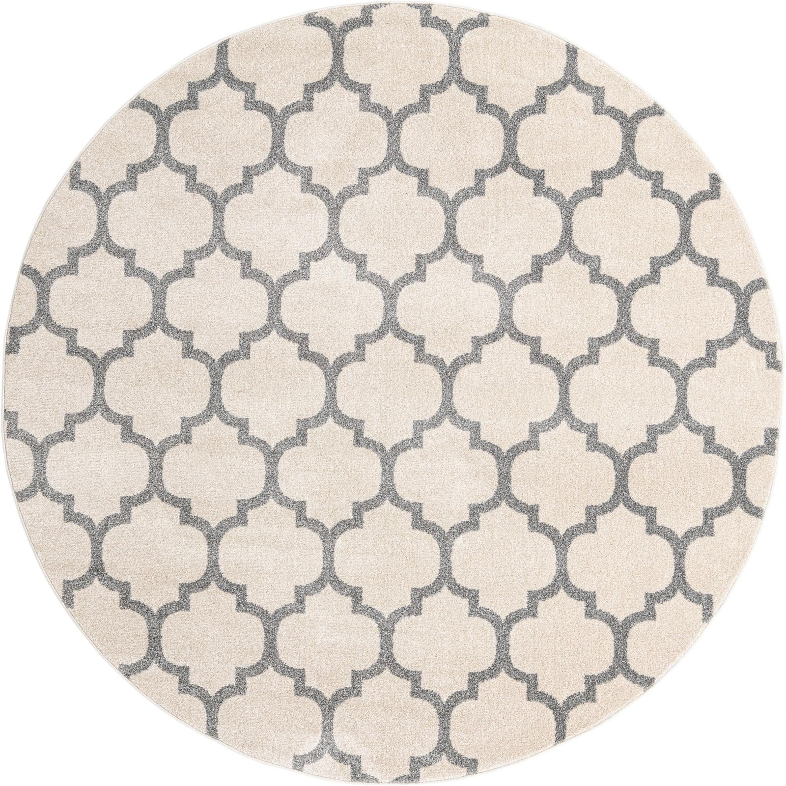 7' 10 x 7' 10 Arkwright · Trellis rug, beige and gray