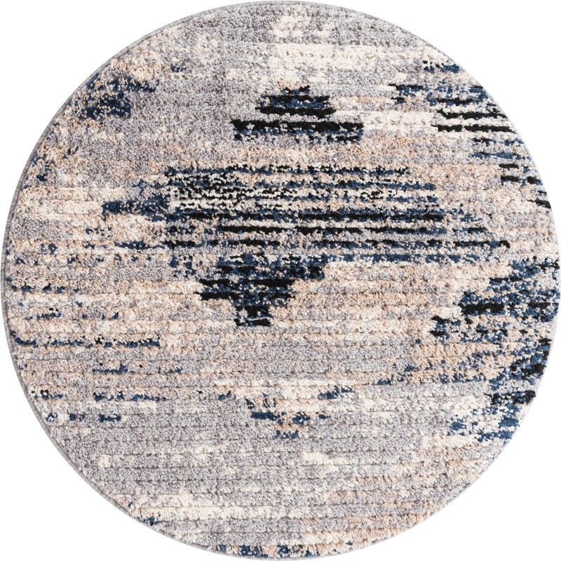 3' x 3' Amarillo · Abstract rug, gray