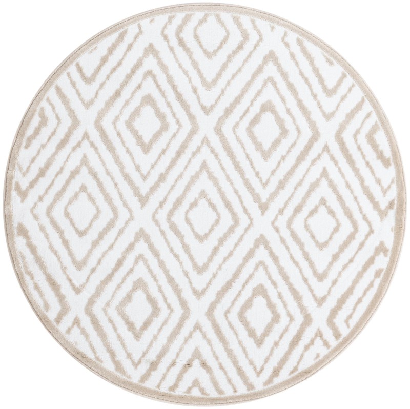 4' x 4' Brattleboro · Diamond rug, snow white