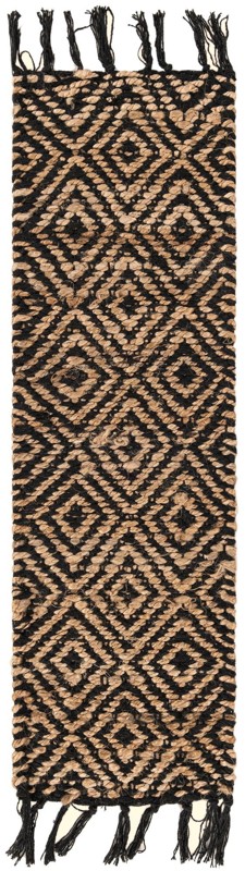 Holland · Diamond Braided Jute Rug, black