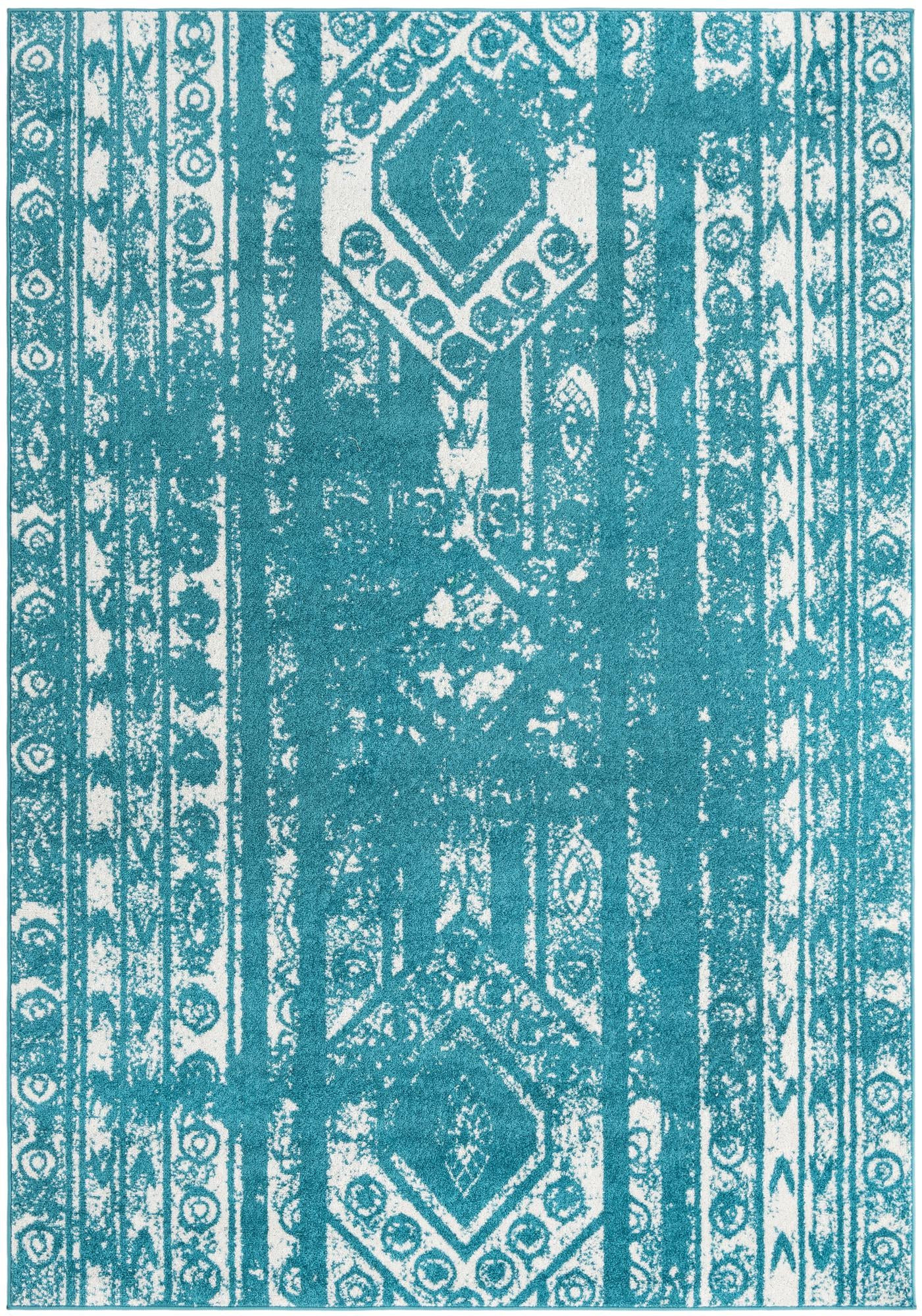 7' x 10' Underhill · Diamond rug, turquoise