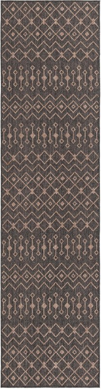2' 7 x 10' Kearney · Diamond Outdoor Rug, charcoal