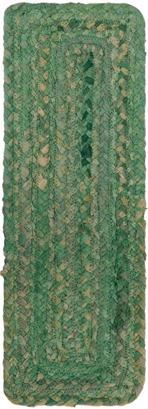 0' 9 x 2' 6 Heywood · Border Chindi Rug, green