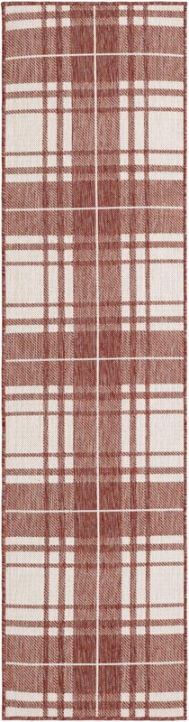 2' x 8' Maguire · Plaid Outdoor Rug, red