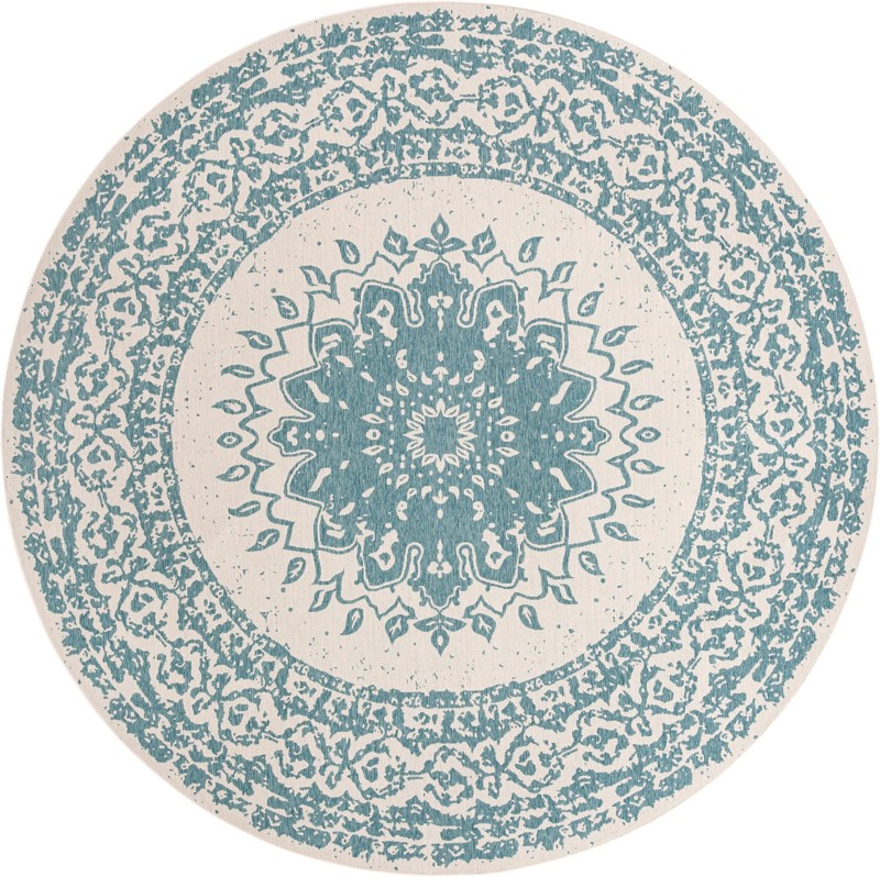 Royce · Medallion Outdoor Rug, aqua