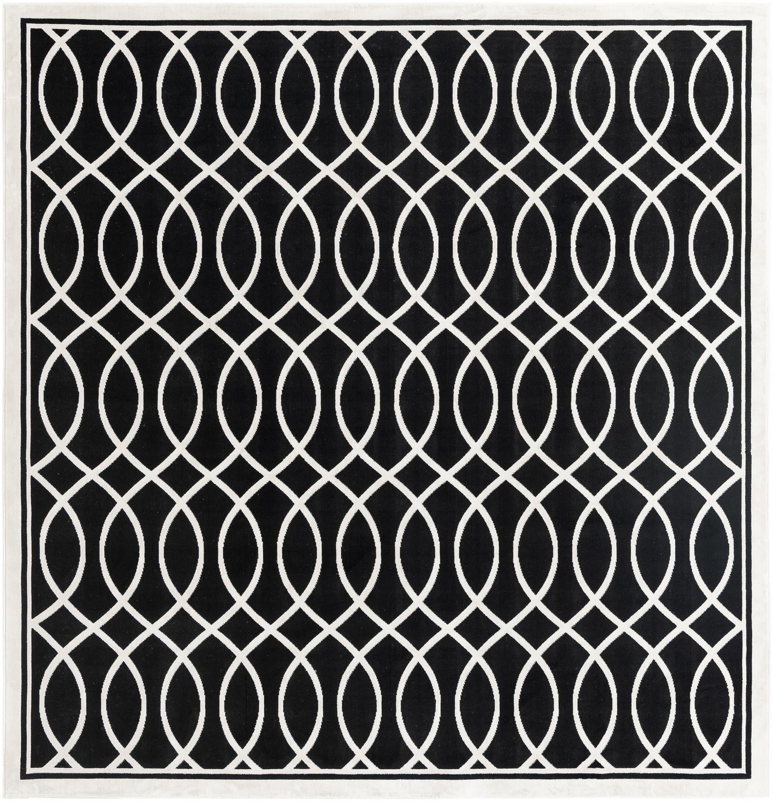 8' 3 x 8' 3 Richfield · Lattice rug, black and white