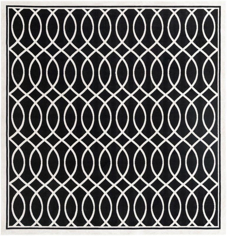 8' 3 x 8' 3 Richfield · Lattice rug, black and white