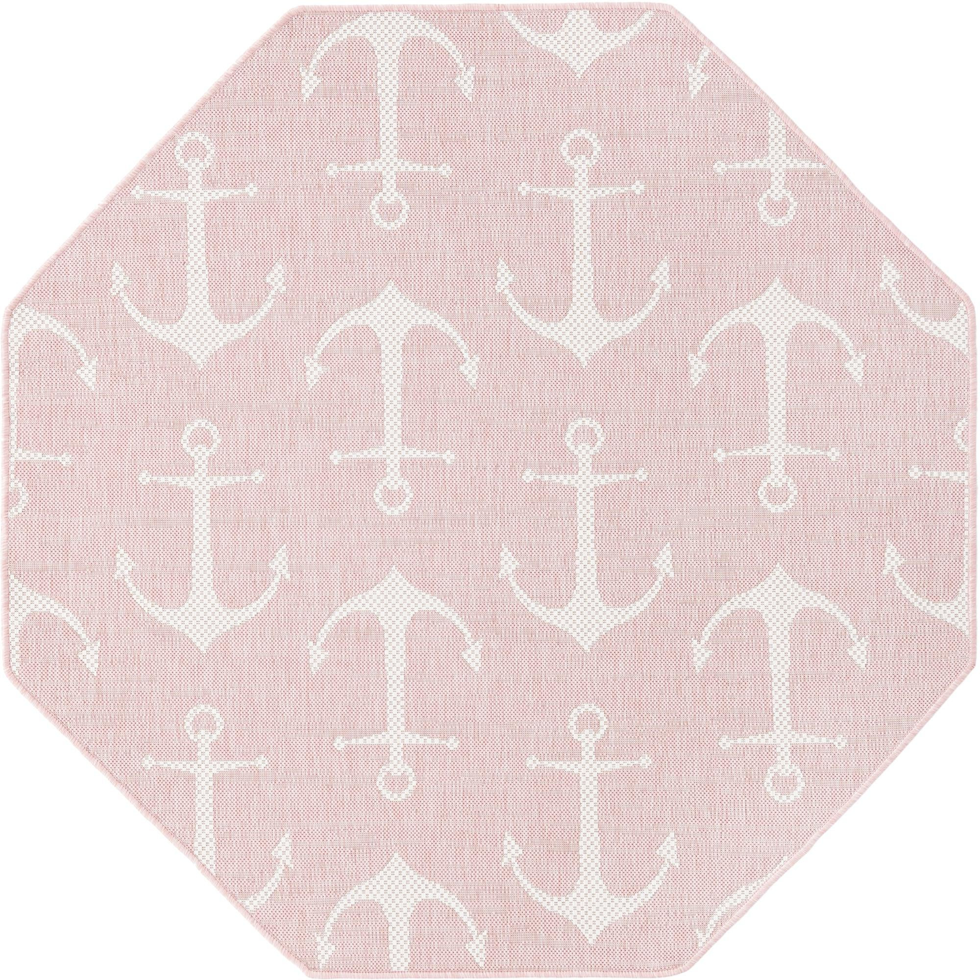 5' 3 x 5' 3 Millbrook · Pictoral Outdoor Rug, pink