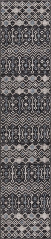 Harlan · Geometric rug, charcoal and ivory