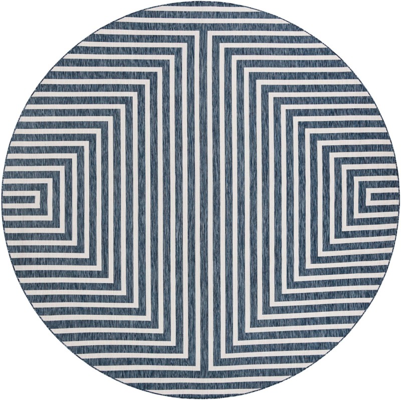 12' x 12' Gorse · Geometric Outdoor Rug, blue