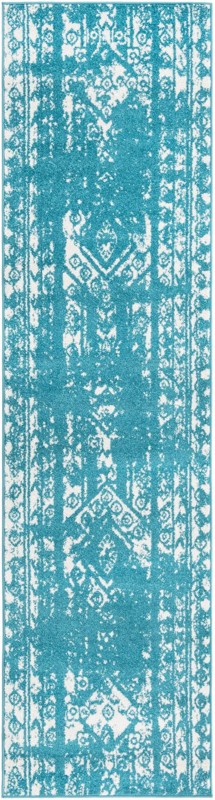 2' 7 x 10' Underhill · Border rug, turquoise