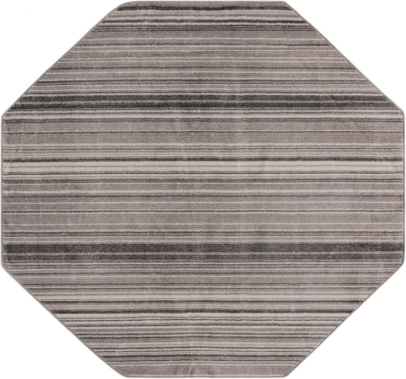 7' 3 x 7' 3 Jagger · Striped rug, gray