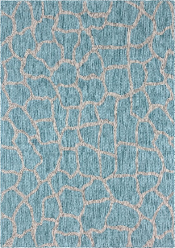Stillwater · Animal print Outdoor Rug, aqua