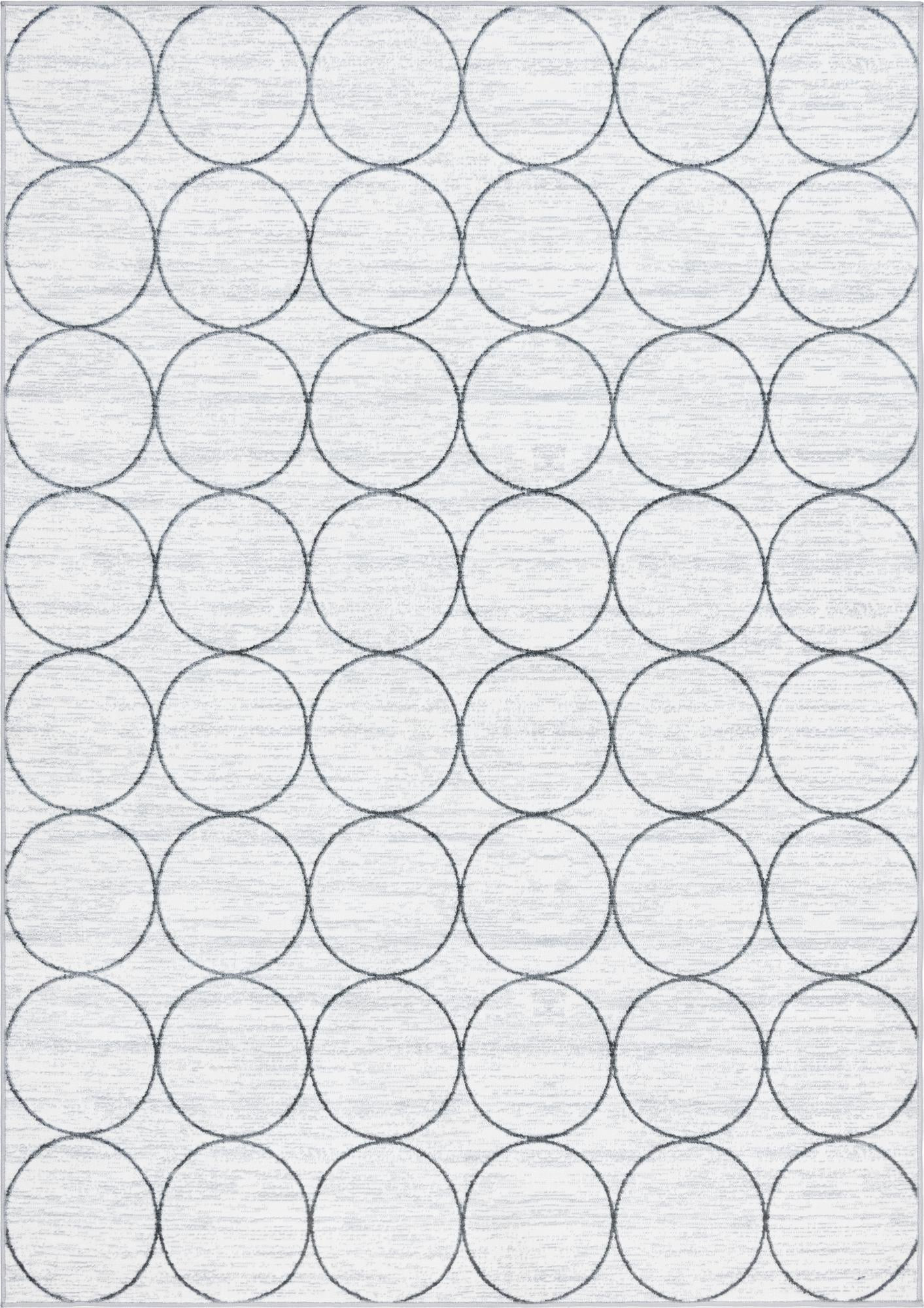 7' x 10' Corvallis · Geometric lattice rug, white and gray