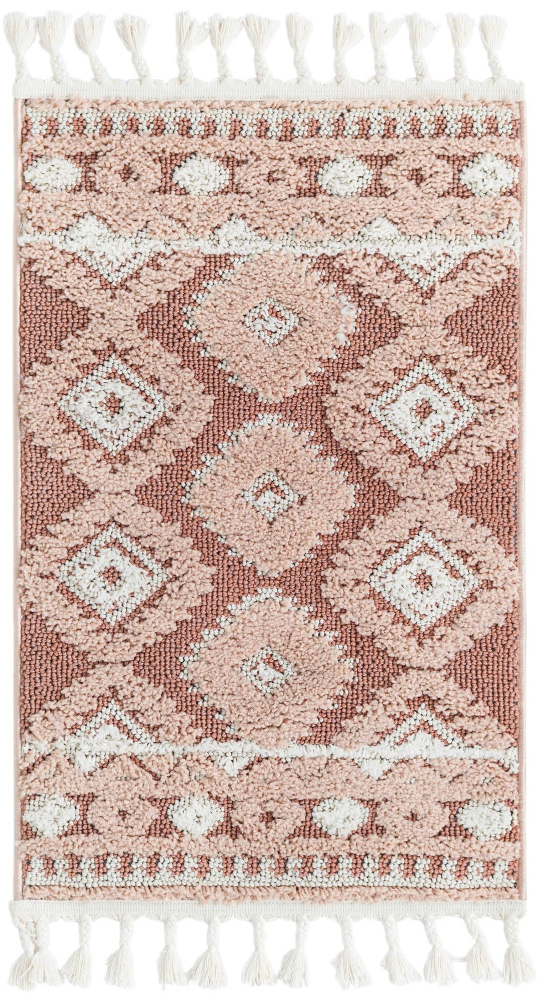 2' x 3' Bernard · Border rug, pink