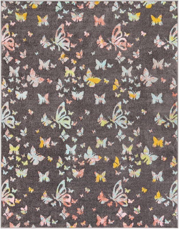 7' 10 x 10' Radcliffe · Pictoral rug, charcoal gray