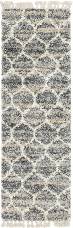 Everett · Trellis Shag Rug, gray