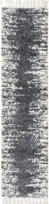 2' x 8' Felton · Abstract Shag Rug, gray