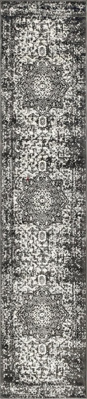2' 7 x 12' Birch · Border rug, gray