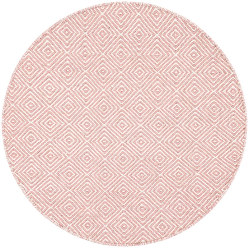 3' 1 x 3' 1 Standish · Diamond Wool Rug, pink and ivory