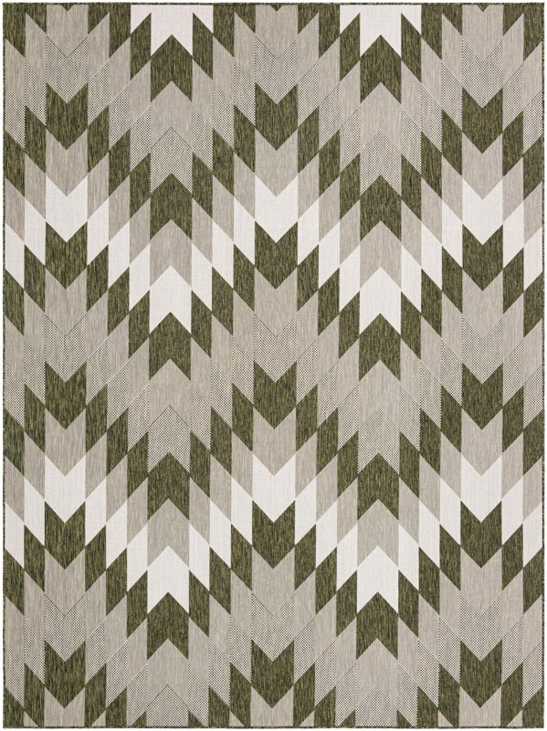9' x 12' Morrell · Chevron Outdoor Rug, green