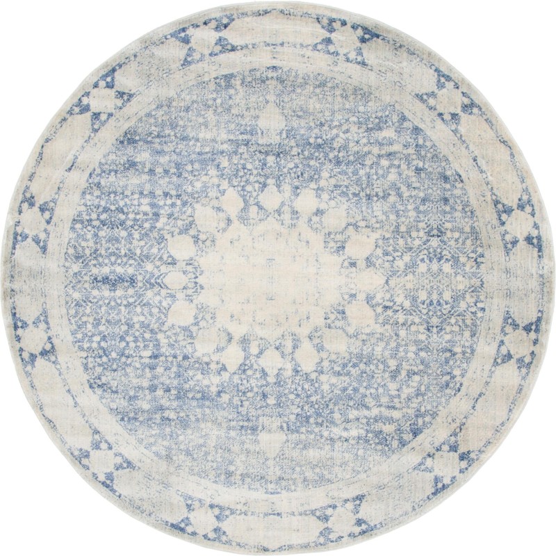 8' x 8' Derwent · Border rug, navy