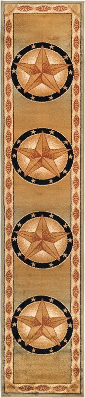 2' x 10' Heather · Border rug, green