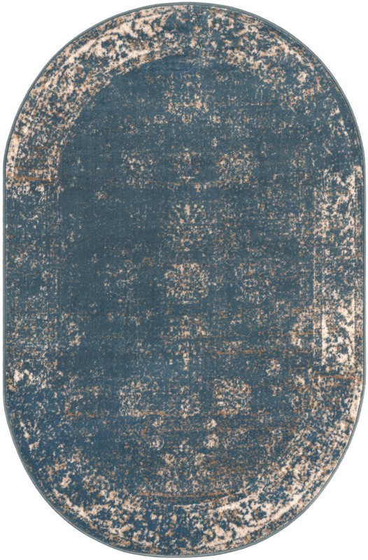 4' x 6' Blakemore · Distressed medallion rug, blue and ivory