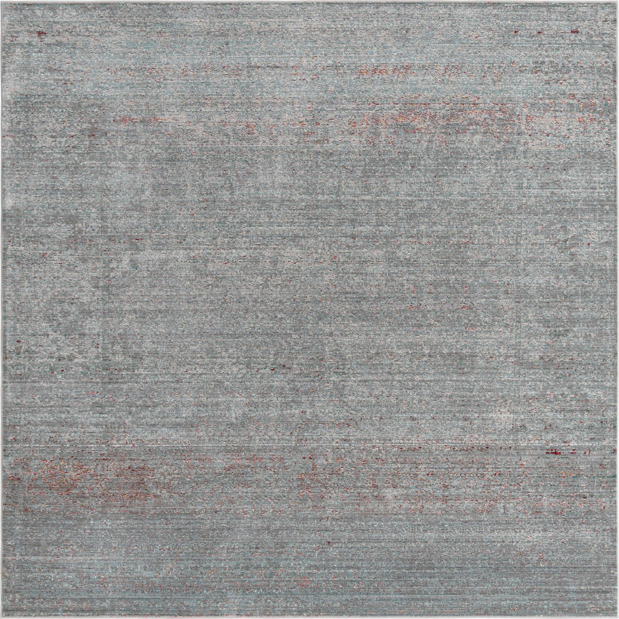 8' x 8' Moorhead · Abstract rug, gray and burgundy