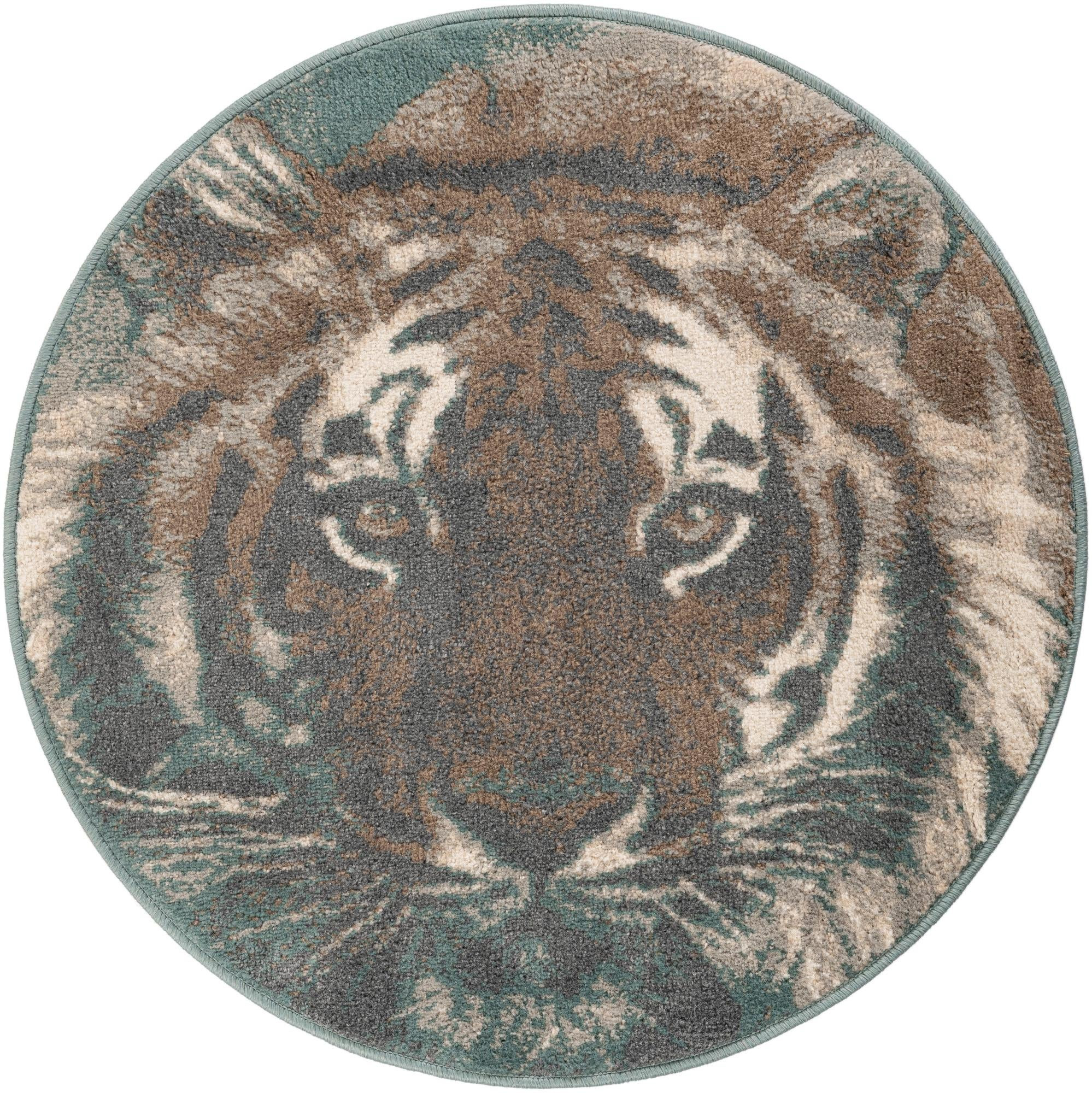 3' x 3' Aubrey · Border rug, multi