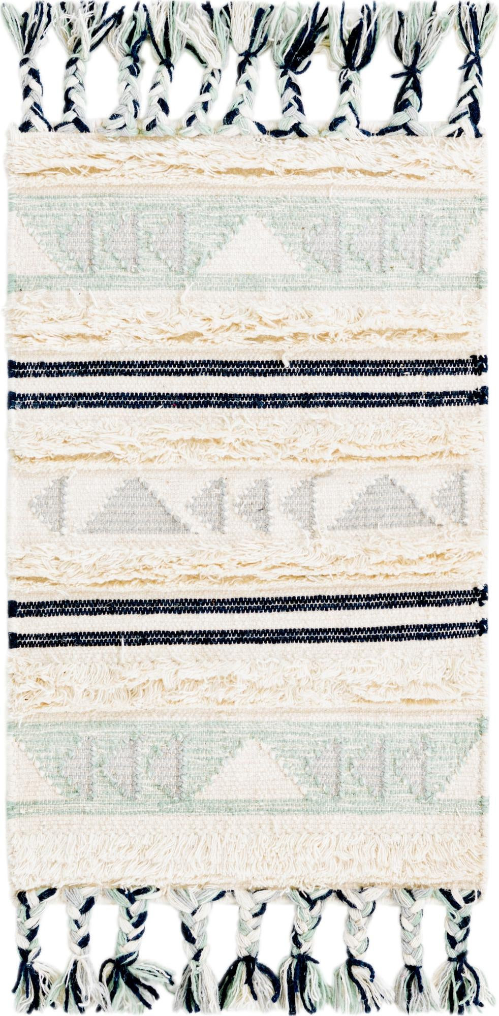 2' x 3' 1 Tolbert · Geometric Wool Rug, aquamarine