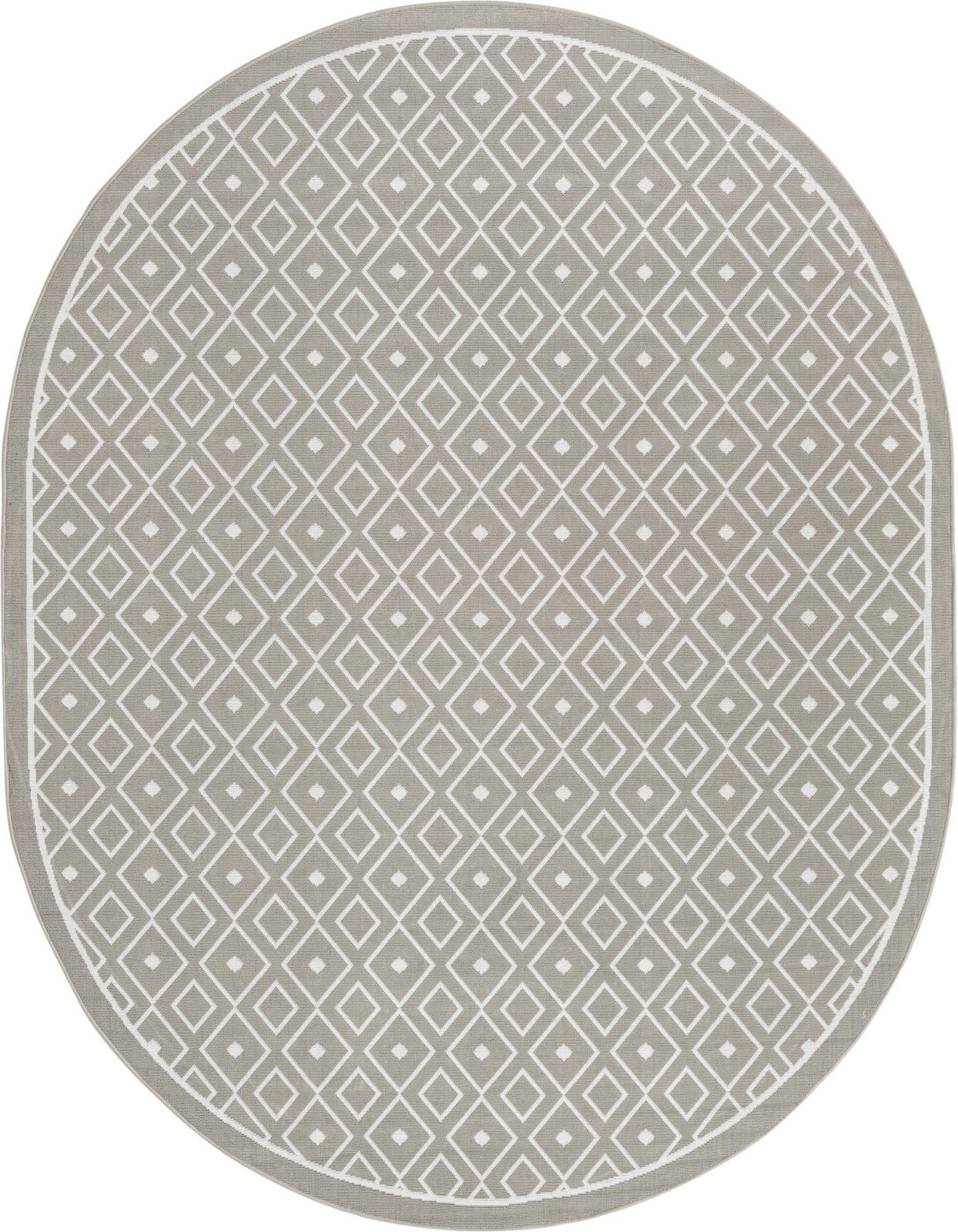 7' 10 x 10' Revell · Diamond lattice Outdoor Rug, gray and white