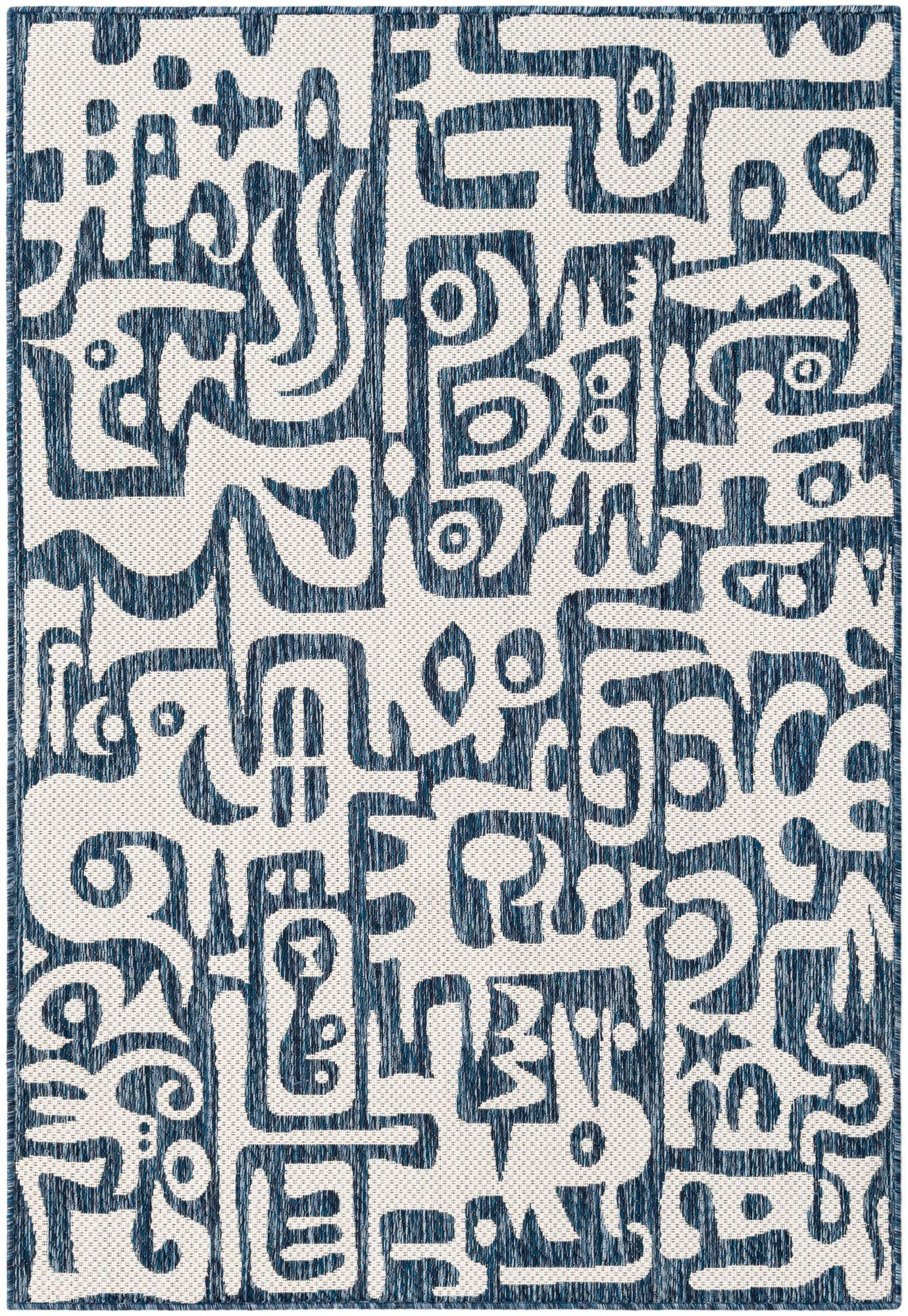 4' x 6' Hungerford · Abstract Outdoor Rug, blue
