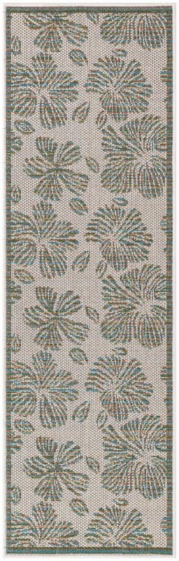 Cortland · Floral / botanical Outdoor Rug, ivory and beige