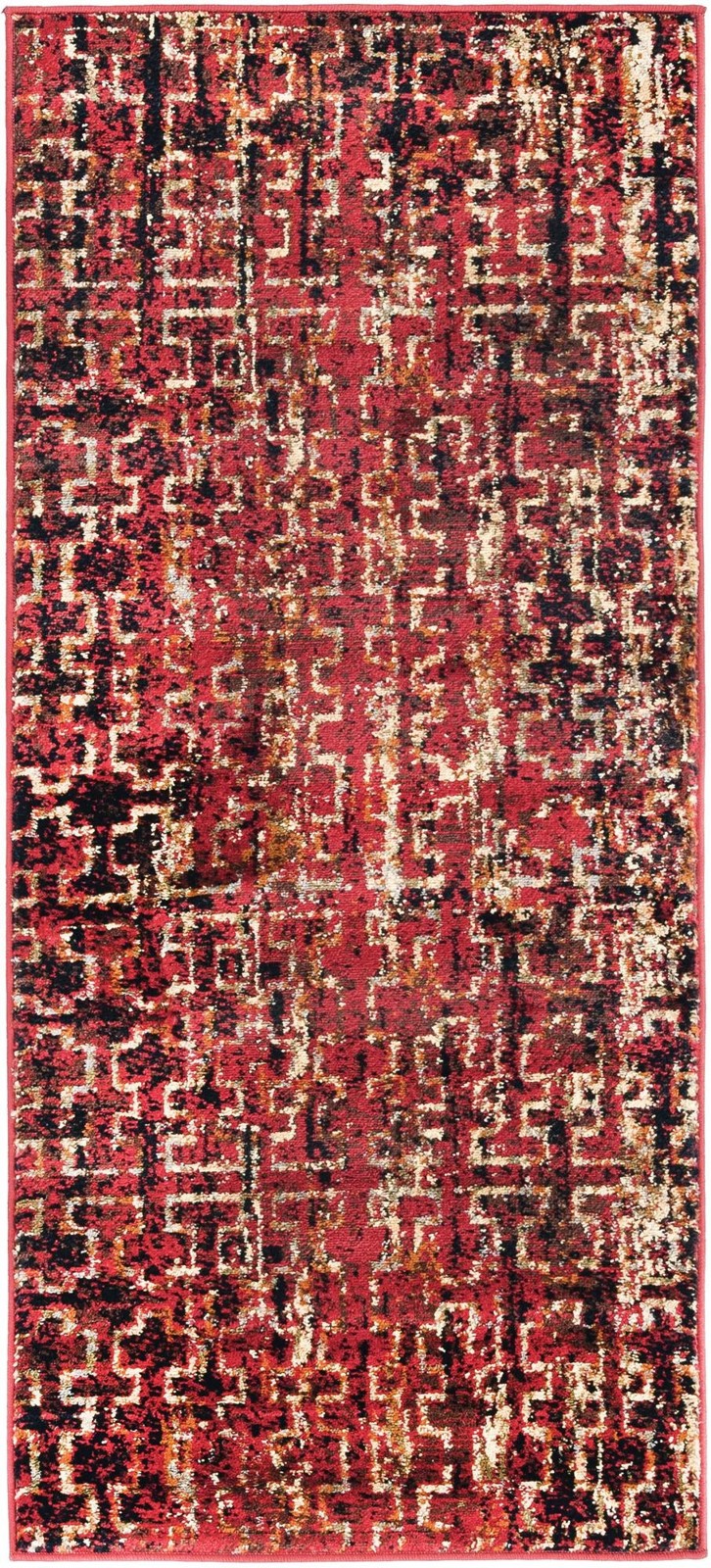 2' x 5' Phoebe · Abstract rug, burgundy