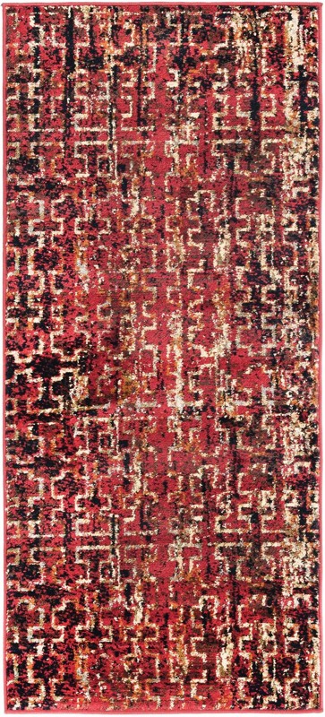 2' x 5' Phoebe · Abstract rug, burgundy