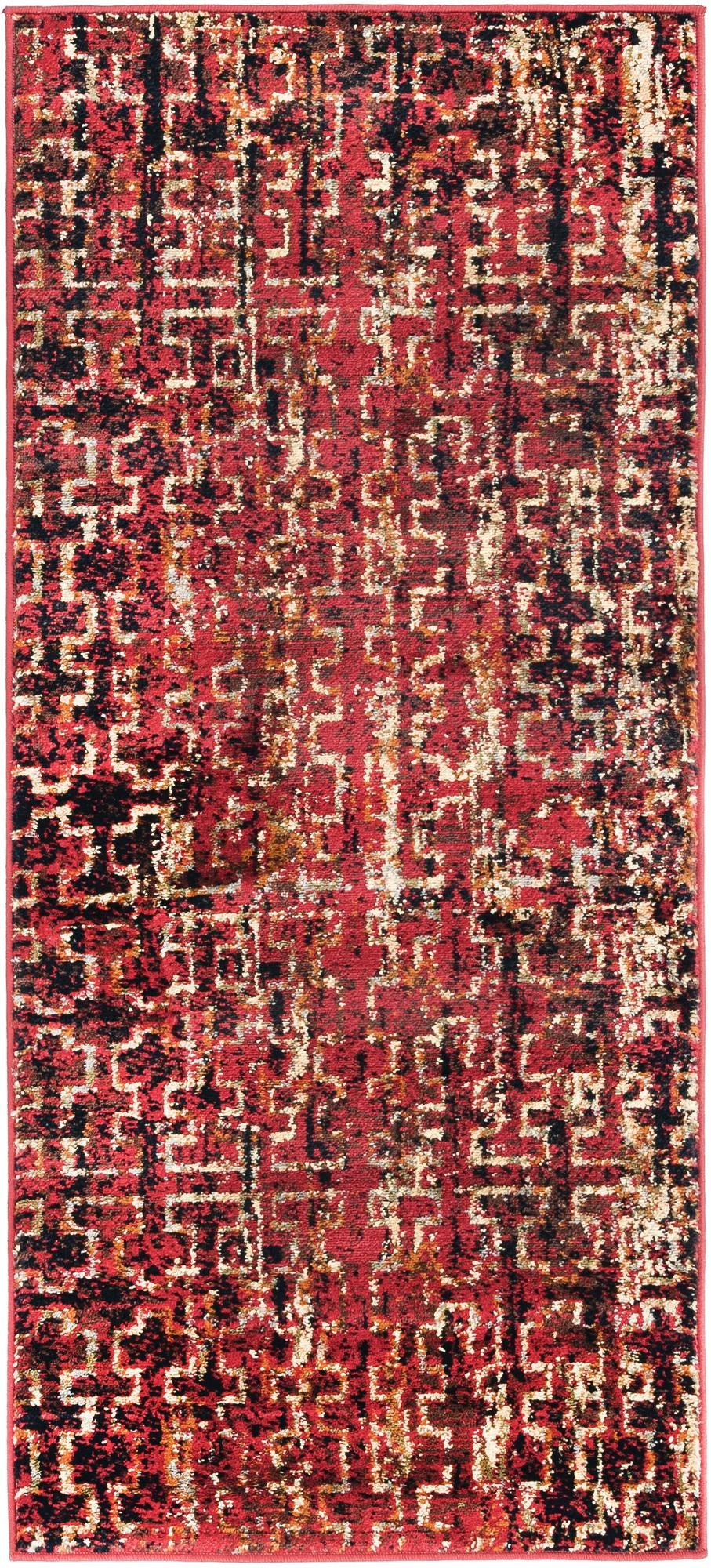 2' x 5' Phoebe · Abstract rug, burgundy