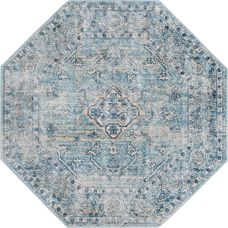 Opal · Border rug, blue