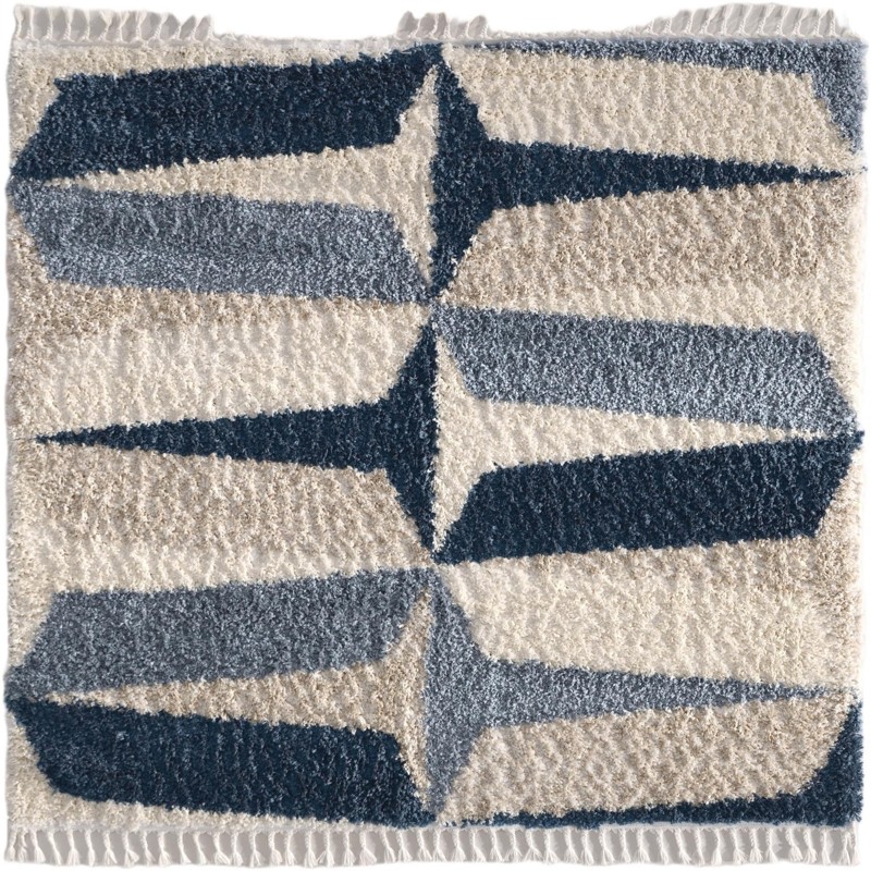 7' x 7' Bridger · Geometric Shag Rug, blue