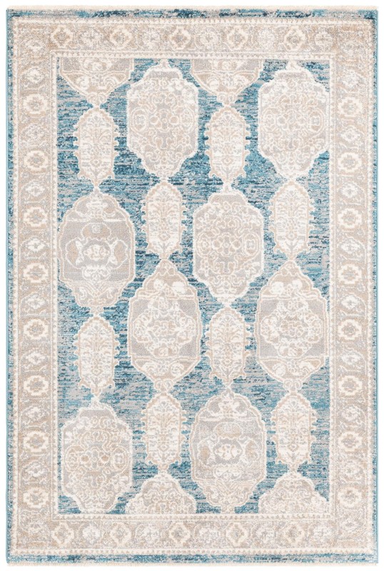 Pullman · Distressed medallion rug, blue and beige