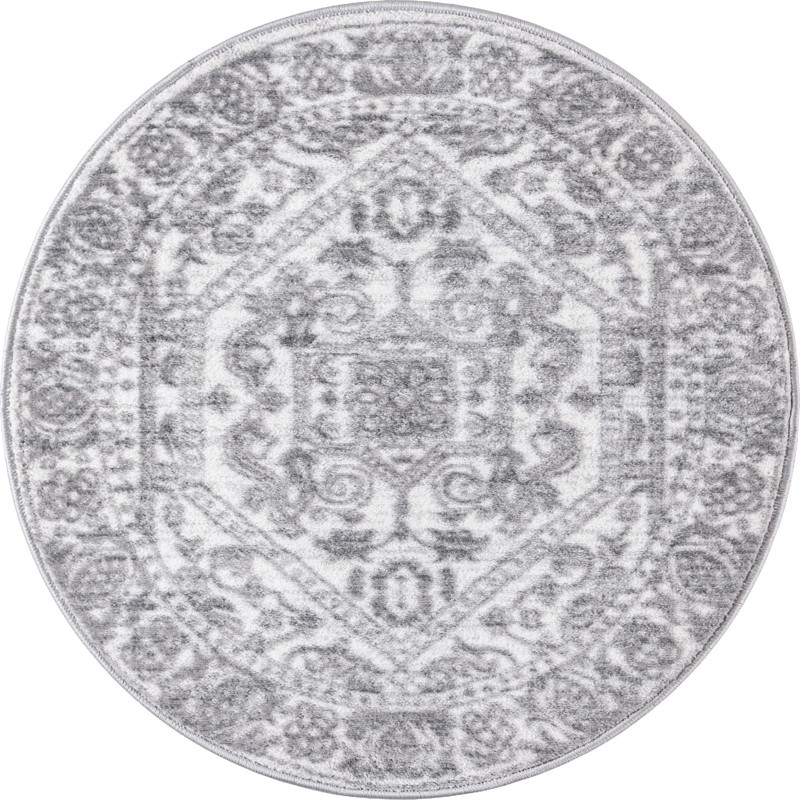 3' 3 x 3' 3 Chamomile · Medallion rug, white