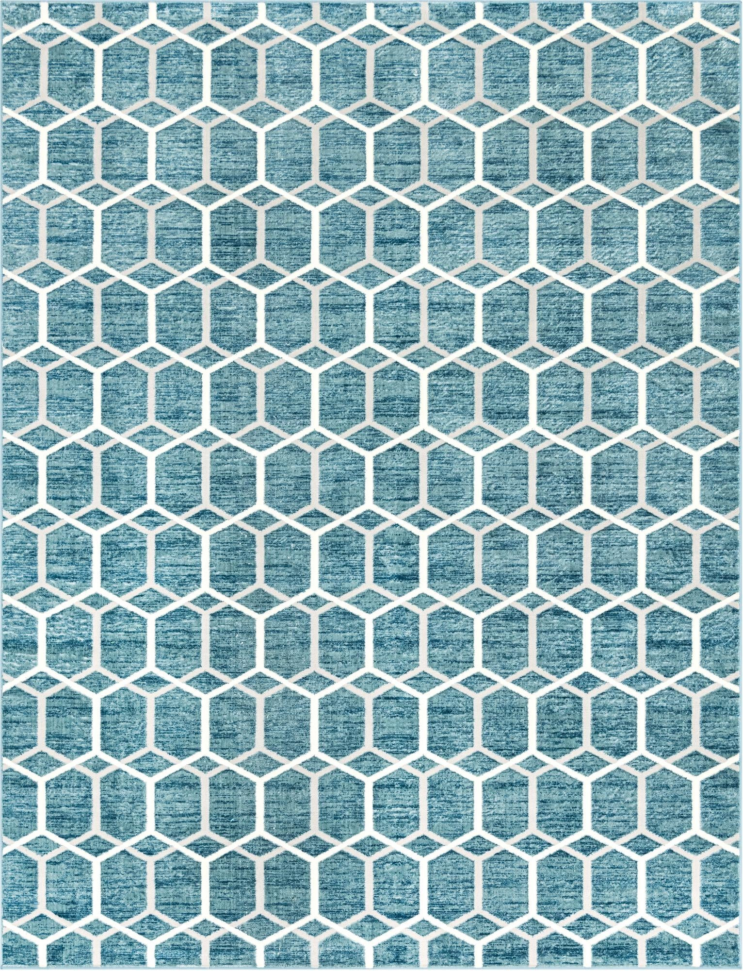 9' x 12' 2 Babcock · Geometric rug, blue