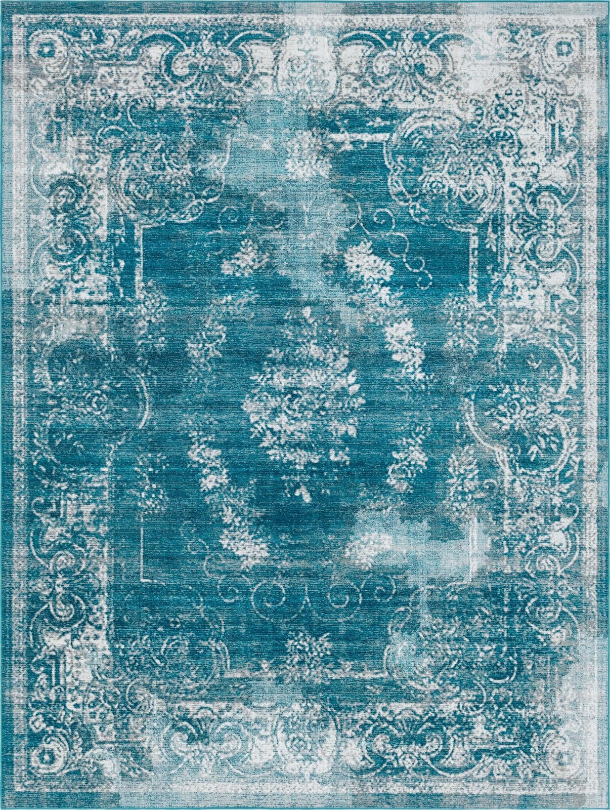 10' x 13' Stoner · Border rug, blue